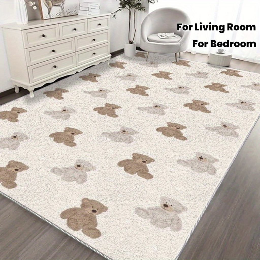 1pc Teddy Bear Mat\u002F Lightweight Washable\u002F Summer Autumn Floor Mat\u002F Bedroom, Living Room, Dining Room, Office, Balcony, Room Accessories