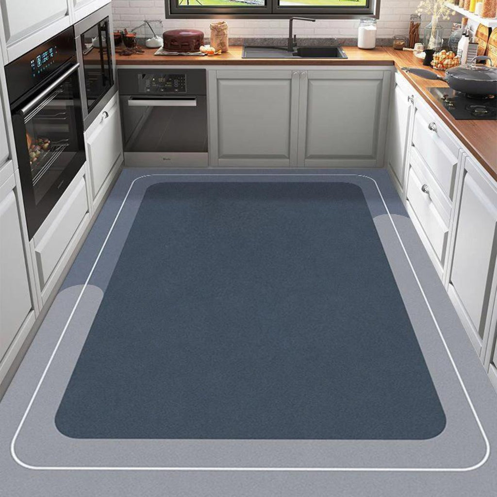 Kitchen floor mat fully covered with anti slip home diatomaceous earth carpet can be wiped absorbent oil absorbing dirt resistant soft cushion, bathroom mat