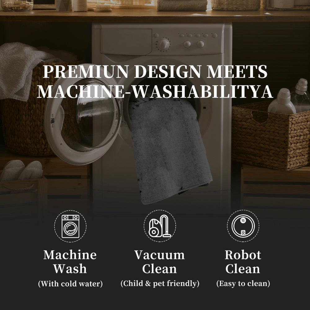 1pc Modern Washable Blue Geometric Large Area Mat, Affordable Rugs, Polyester Non-Slip Non-Shedding Mat, Soft Foldable Floor Mat with Multiple Size Options, Perfect for Living Room, Bedroom, Dining Room, Office & Indoor Home Decor