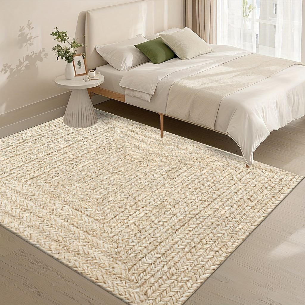 Modern & Geometric Print Area Mat - Soft Polyester Mat with Non-Slip Rubber Backing, Machine Washable Large Rectangular Floor Mat for Living Room, Bedroom, Hallway, Cafe - Brown Decor, Durable Mat for Home & Commercial Spaces