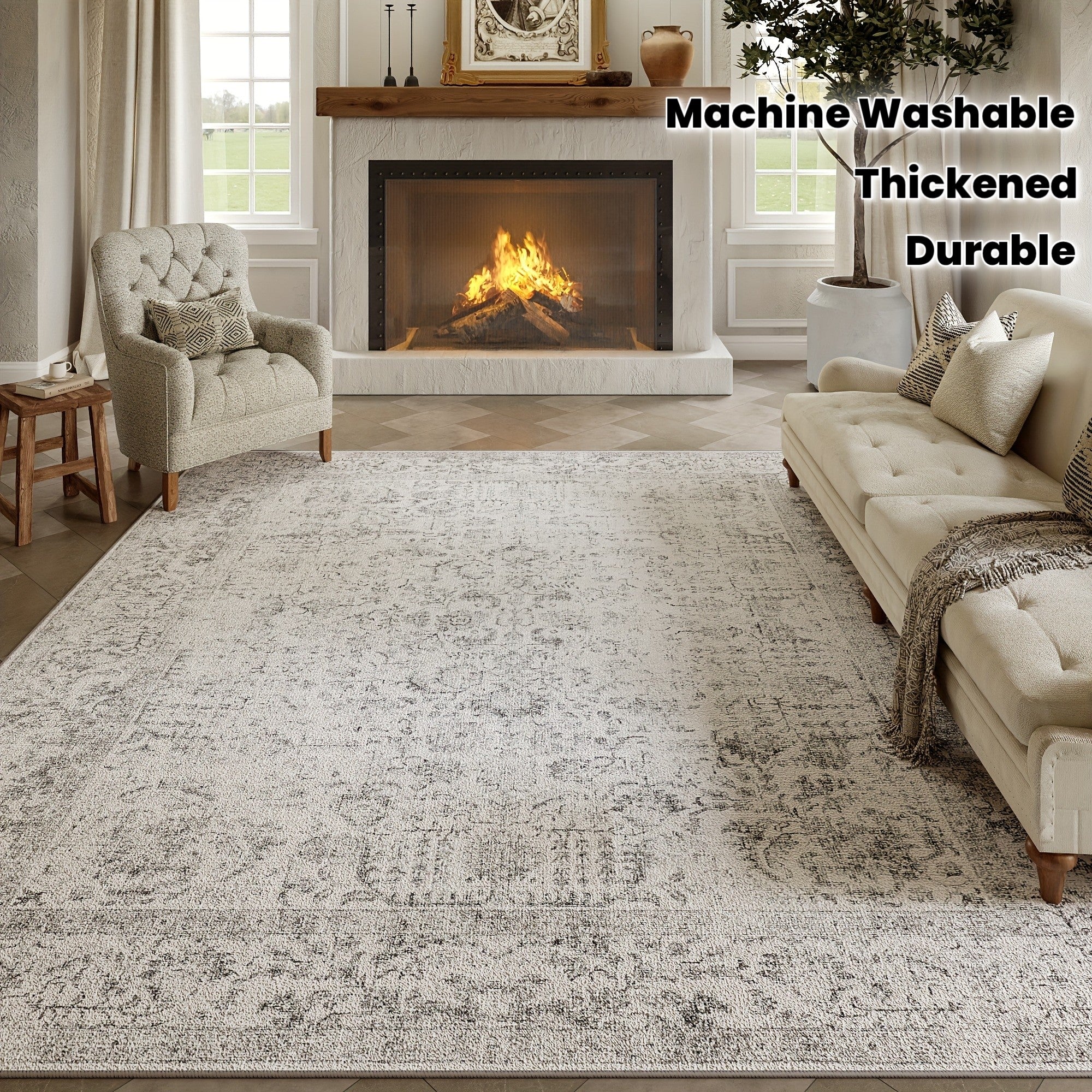 LANPULUX Thickened Anti-Slip Faux Wool Mat - Paisley Pattern, Machine Washable, Rubber Backing, Multi-Size Options for Living Room, Bedroom, Hallway - Elegant Home Decor, Bedroom Mat | Paisley Pattern Mat | Durable Mat, Rugs for Living Room