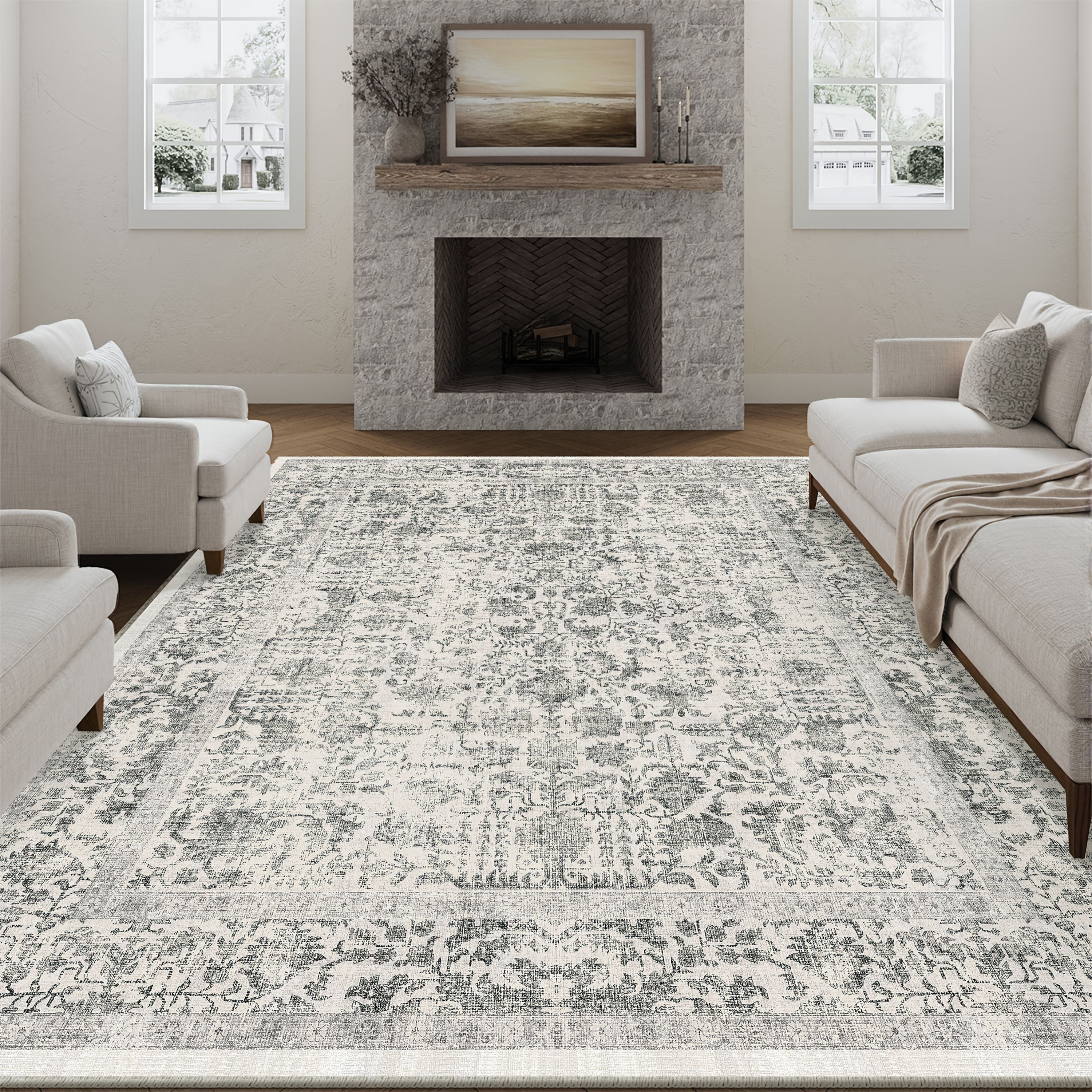 LANPULUX Thickened Anti-Slip Faux Wool Mat - Paisley Pattern, Machine Washable, Rubber Backing, Multi-Size Options for Living Room, Bedroom, Hallway - Elegant Home Decor, Bedroom Mat | Paisley Pattern Mat | Durable Mat, Rugs for Living Room