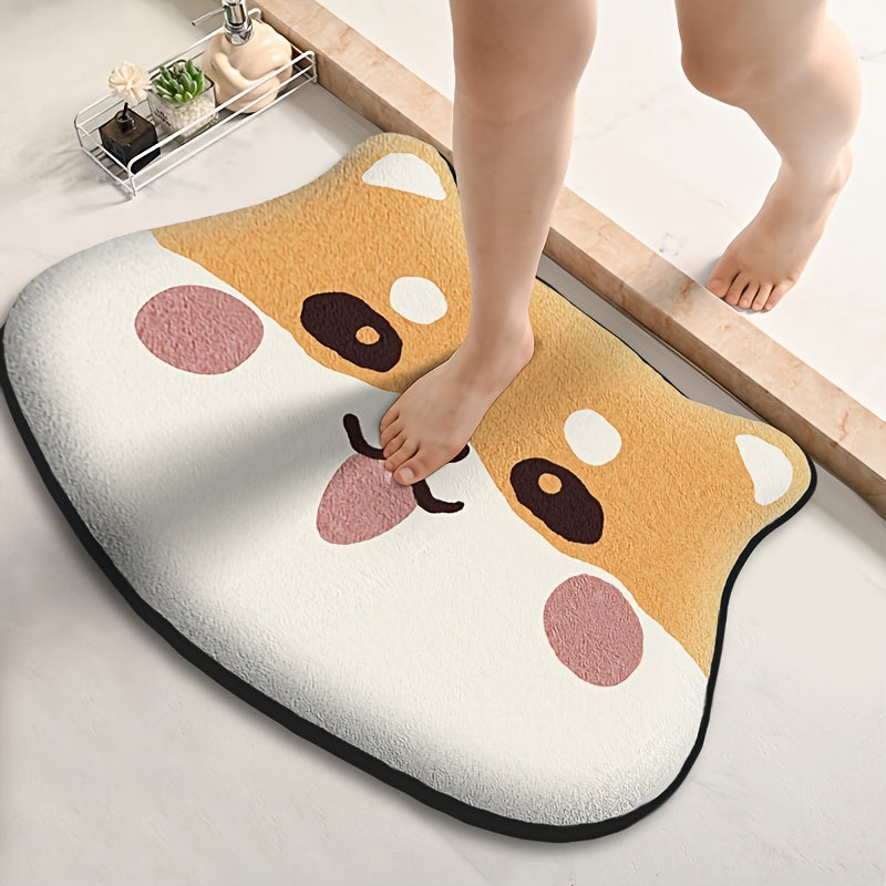 Thickened Sponge Soft Mat with a Cartoon Alien Design, Suitable for Recording Studios, Water-Absorbent Bathroom Mats, Non-Slip Mats for Shower Rooms, And Entrance Mats for Toilets And Bedrooms
