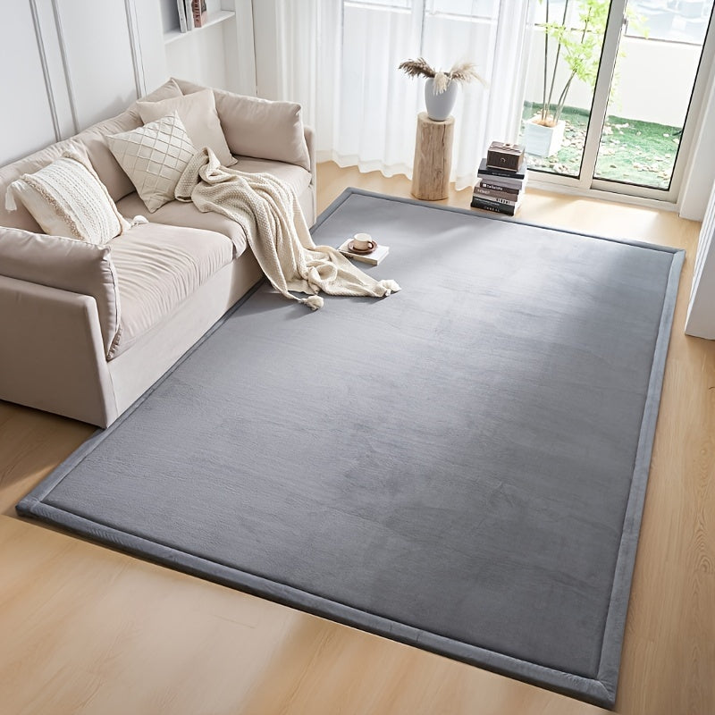 One Piece of Japanese Tatami Rug, Coral Velvet Area Rug, Baby Play Mat for The Floor, 1.18 inch Thick Crawling Rug, Padded Foam Rug Suitable for Playroom, Playpen, Nursery, Living Room, And Yoga