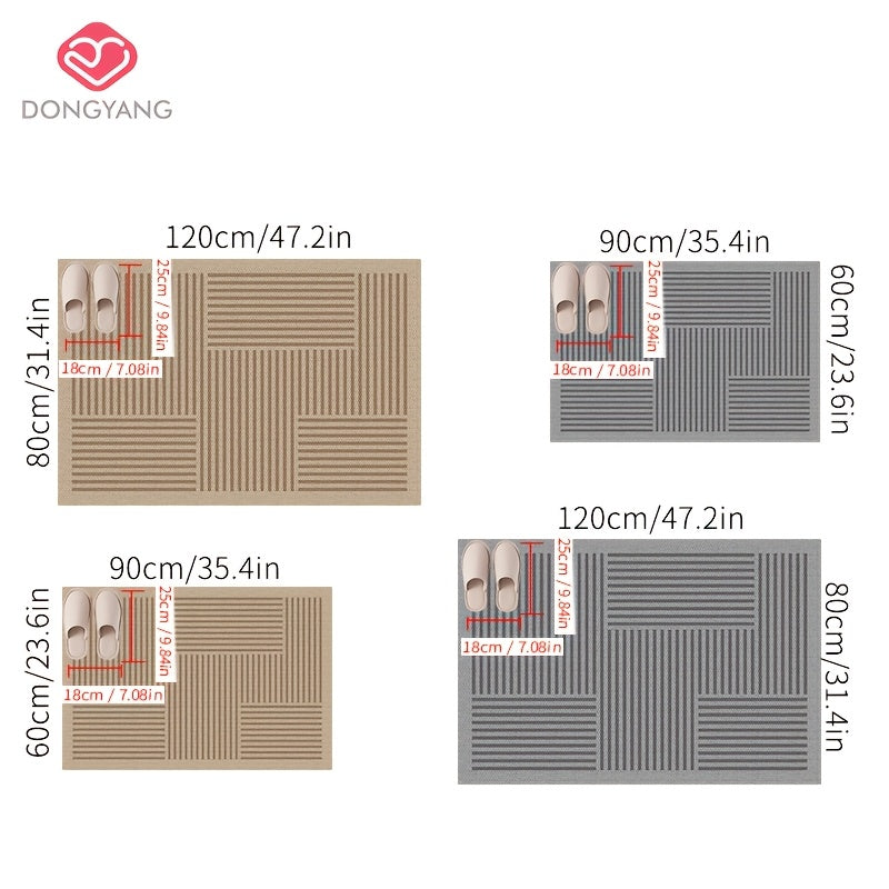 1 piece of high-end simple solid color line floor mat for Christmas decoration, water absorbing and anti slip door mat, Soft and comfortable welcome mat, suitable for doorways, entrances, kitchens, laundry rooms, easy to clean and maintain