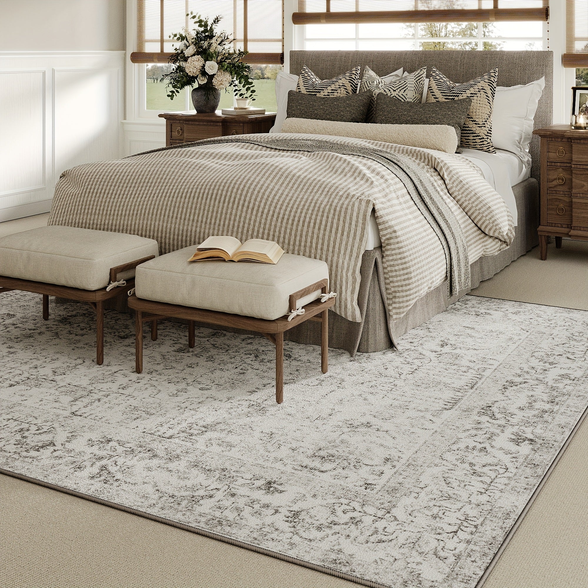 LANPULUX Thickened Anti-Slip Faux Wool Mat - Paisley Pattern, Machine Washable, Rubber Backing, Multi-Size Options for Living Room, Bedroom, Hallway - Elegant Home Decor, Bedroom Mat | Paisley Pattern Mat | Durable Mat, Rugs for Living Room