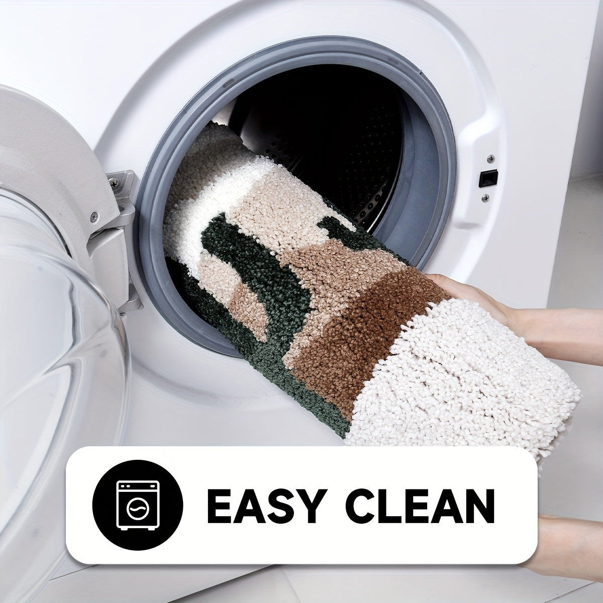 1pc DAJIANG Bath Mat Suitable for Bathroom Floor - Soft Absorbent Non-Slip Shower Rug with Desert Pattern, Thick Cushioned TPR Backing, Machine Washable Bath for Bathtub, Shower, Toilet, Ideal for & (Ideal for small spaces)