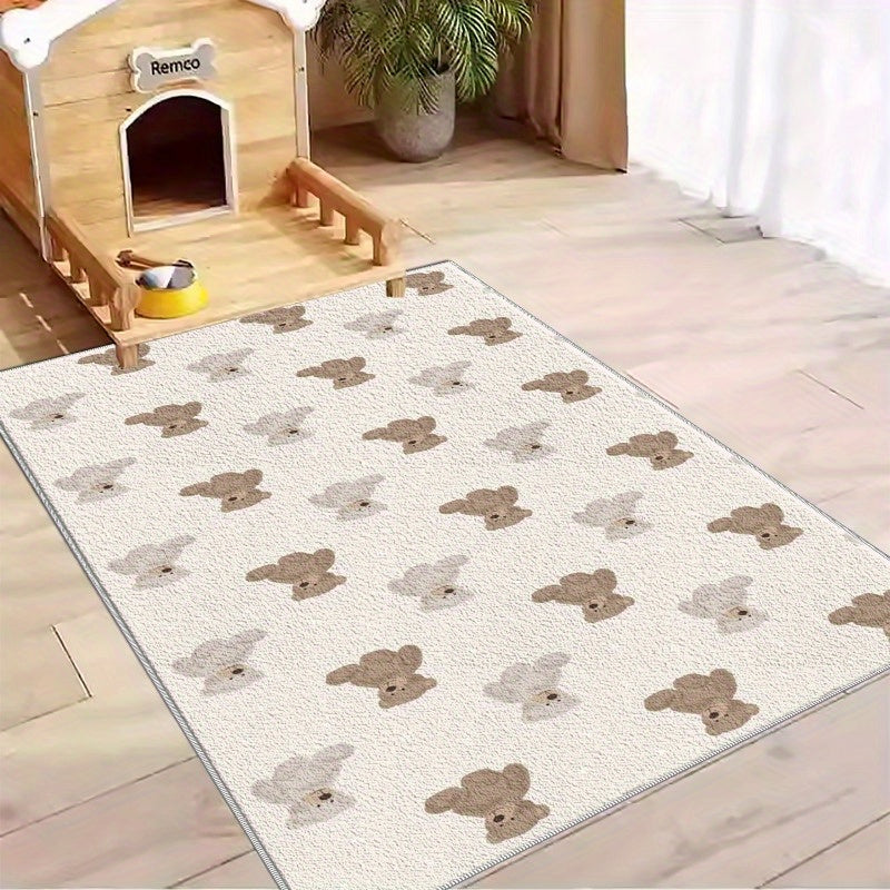 1pc Teddy Bear Mat\u002F Lightweight Washable\u002F Summer Autumn Floor Mat\u002F Bedroom, Living Room, Dining Room, Office, Balcony, Room Accessories