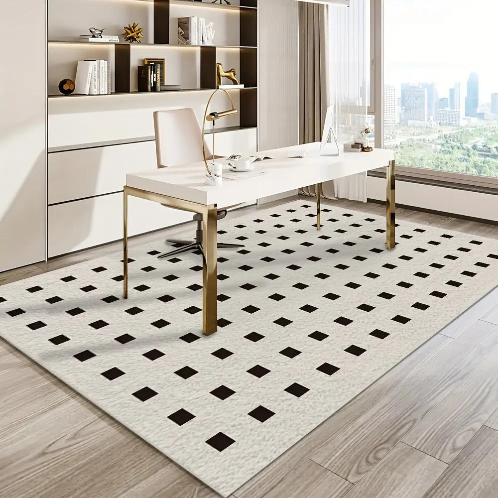 Vintage Persian Jute Mat Velvet Large Mat | Persian Jute, Checkered, Vintage | Living Room, Bedroom, Office, Study, Shedding, Indoor Sofa, Dining Table, Entrance Door, Kitchen, Home Decor