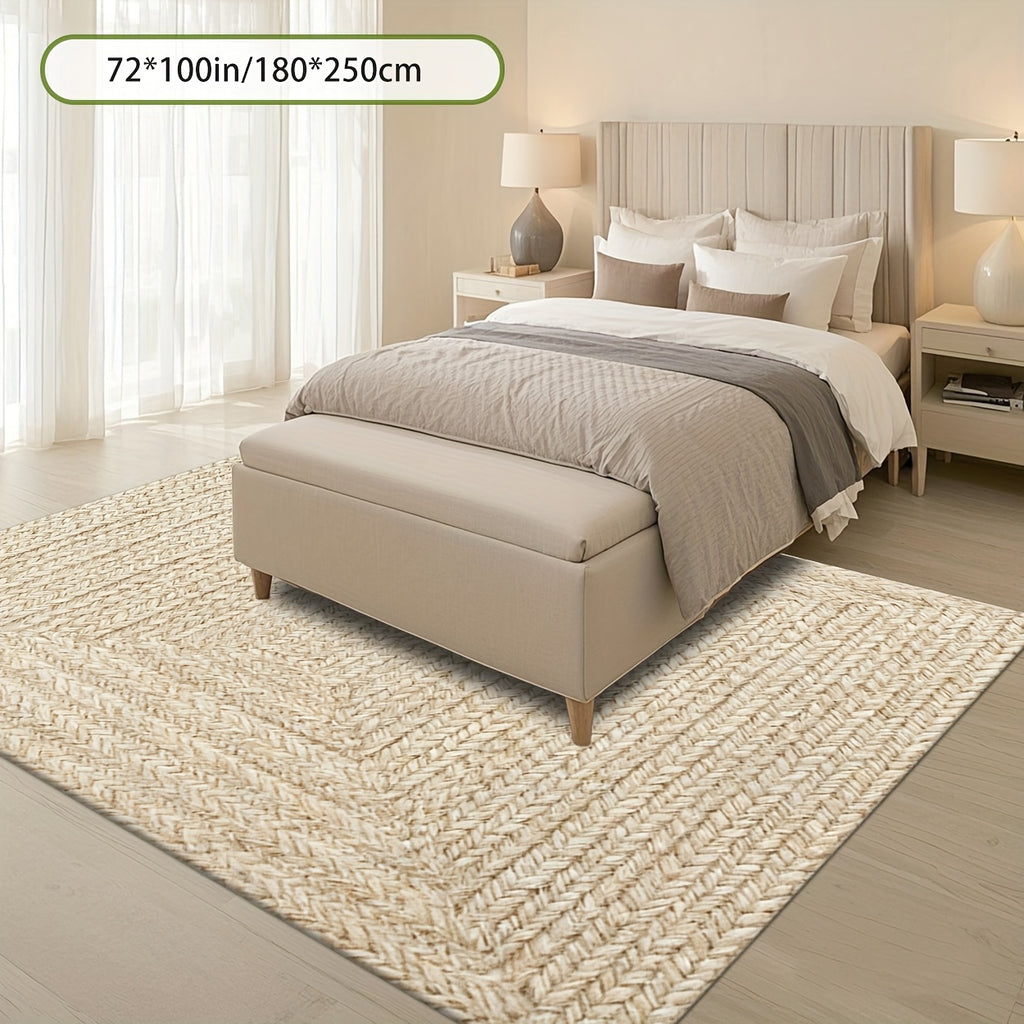 Modern & Geometric Print Area Mat - Soft Polyester Mat with Non-Slip Rubber Backing, Machine Washable Large Rectangular Floor Mat for Living Room, Bedroom, Hallway, Cafe - Brown Decor, Durable Mat for Home & Commercial Spaces