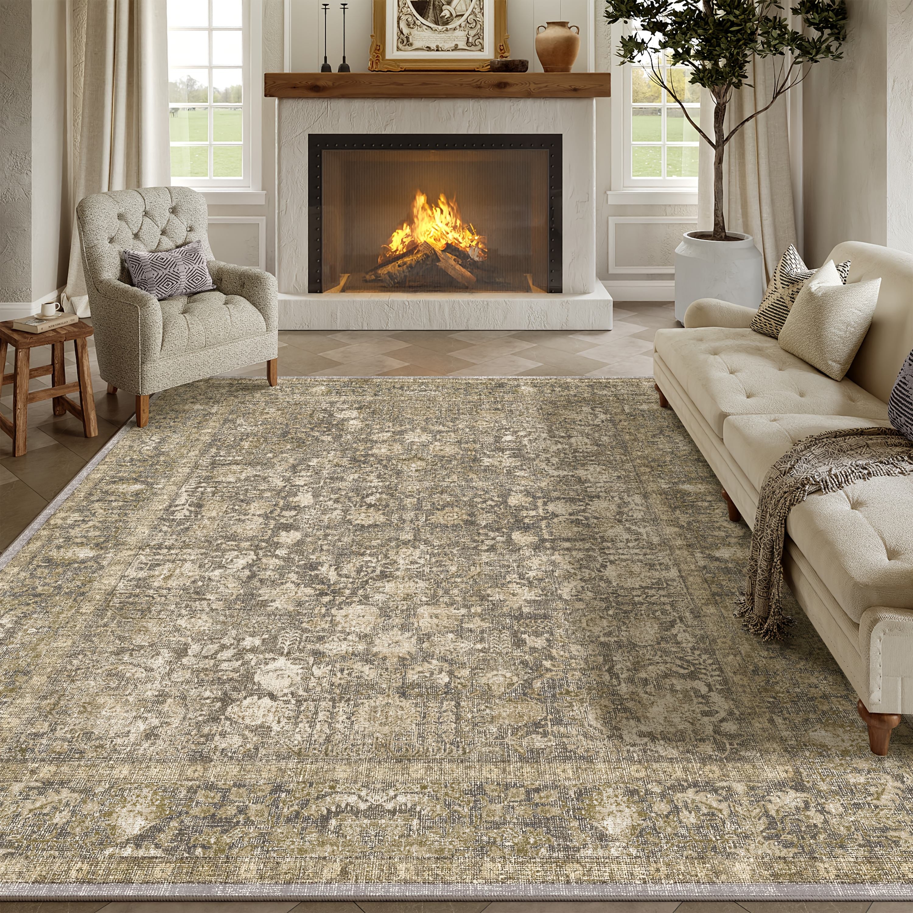 LANPULUX Thickened Anti-Slip Faux Wool Mat - Paisley Pattern, Machine Washable, Rubber Backing, Multi-Size Options for Living Room, Bedroom, Hallway - Elegant Home Decor, Bedroom Mat | Paisley Pattern Mat | Durable Mat, Rugs for Living Room