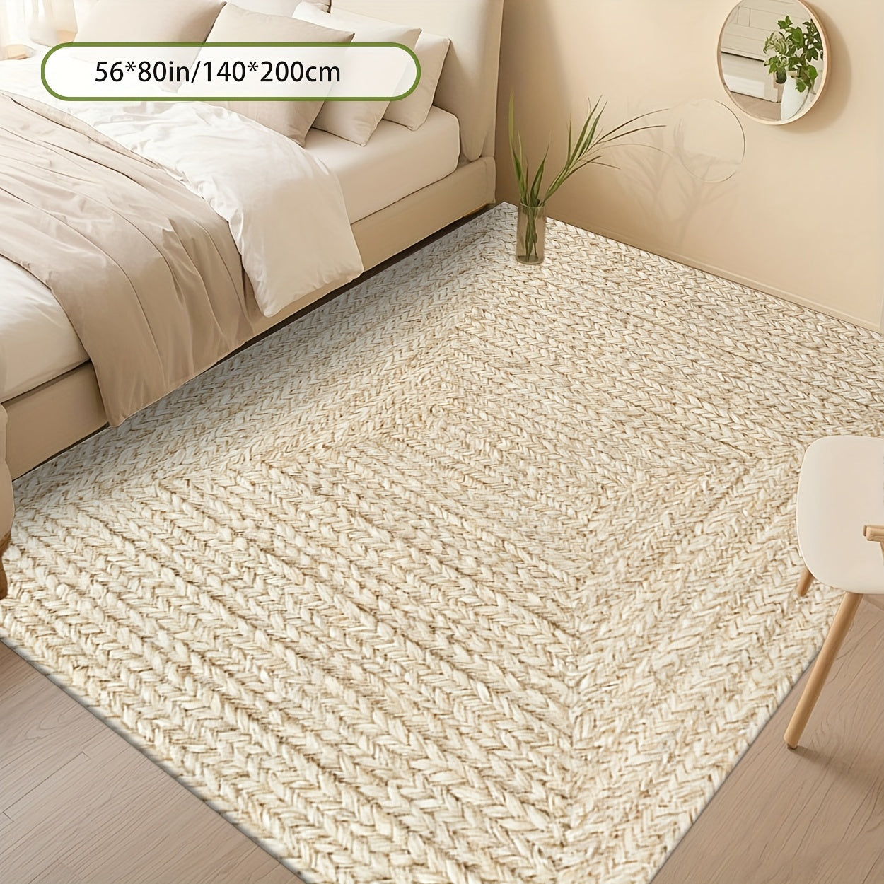 Modern & Geometric Print Area Mat - Soft Polyester Mat with Non-Slip Rubber Backing, Machine Washable Large Rectangular Floor Mat for Living Room, Bedroom, Hallway, Cafe - Brown Decor, Durable Mat for Home & Commercial Spaces