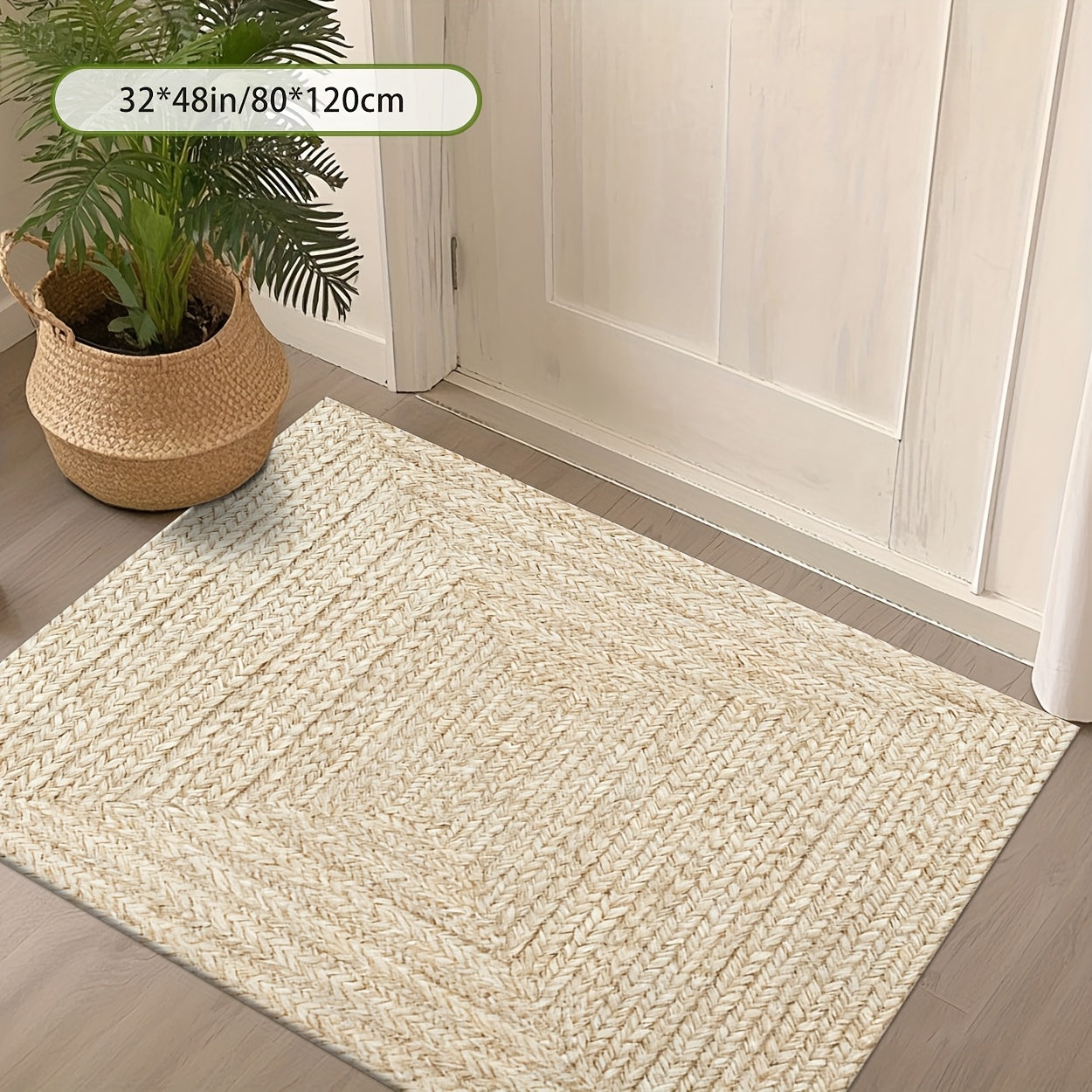 Modern & Geometric Print Area Mat - Soft Polyester Mat with Non-Slip Rubber Backing, Machine Washable Large Rectangular Floor Mat for Living Room, Bedroom, Hallway, Cafe - Brown Decor, Durable Mat for Home & Commercial Spaces