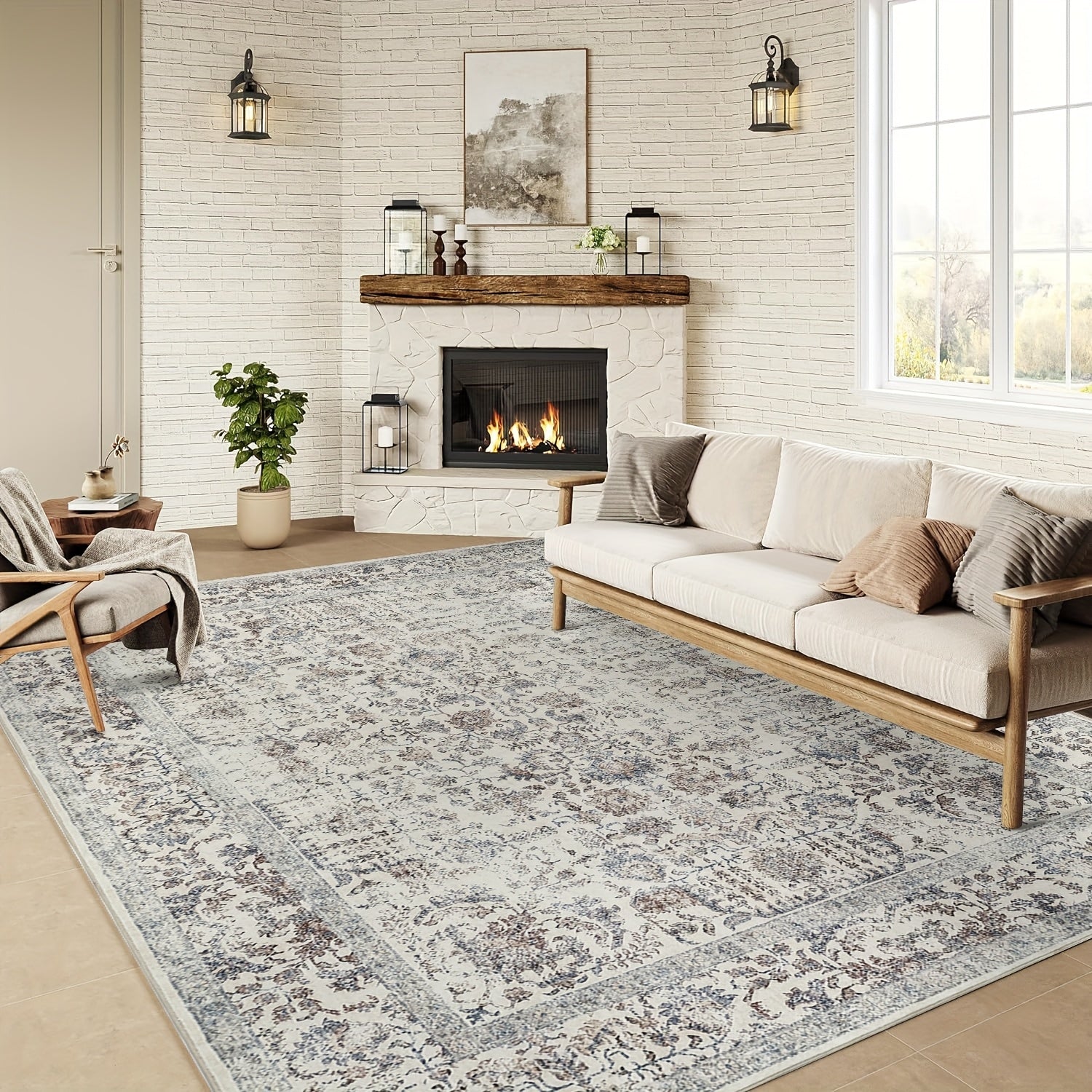 LANPULUX Thickened Anti-Slip Faux Wool Mat - Paisley Pattern, Machine Washable, Rubber Backing, Multi-Size Options for Living Room, Bedroom, Hallway - Elegant Home Decor, Bedroom Mat | Paisley Pattern Mat | Durable Mat, Rugs for Living Room