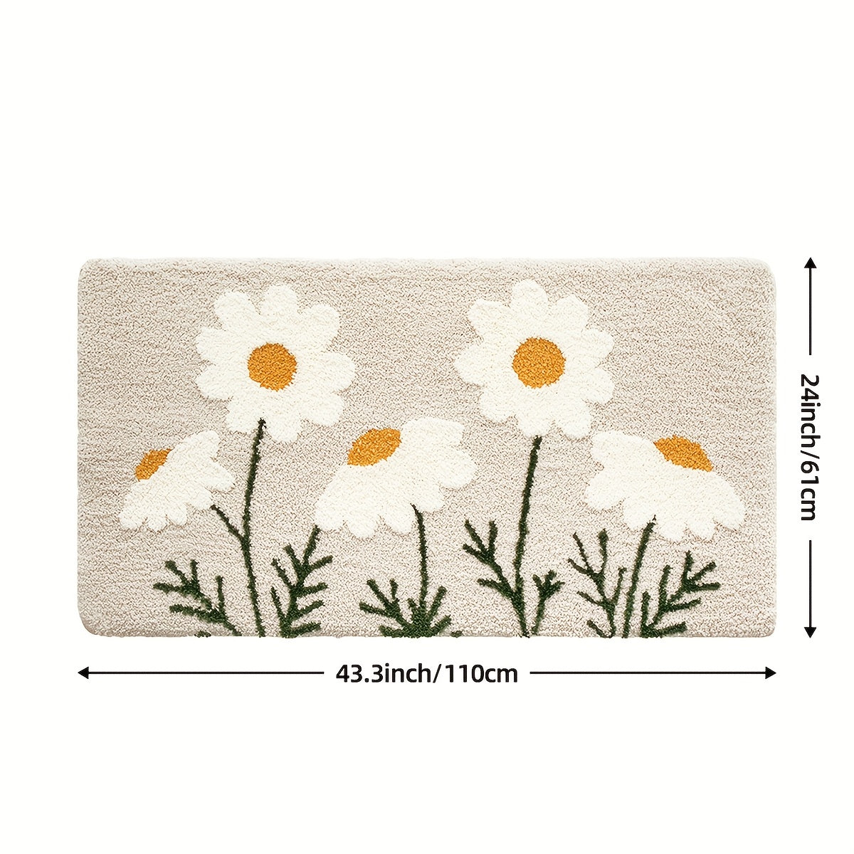 1pc of Plush Bathroom Mat with a Floral Pattern, Featuring a High-Low Pile for a Three-Dimensional Feel. This Fluffy, Soft, Non-Slip, And Absorbent Mat Is Perfect for Home Use in Bathrooms, Toilets, And As Autumn Decor.