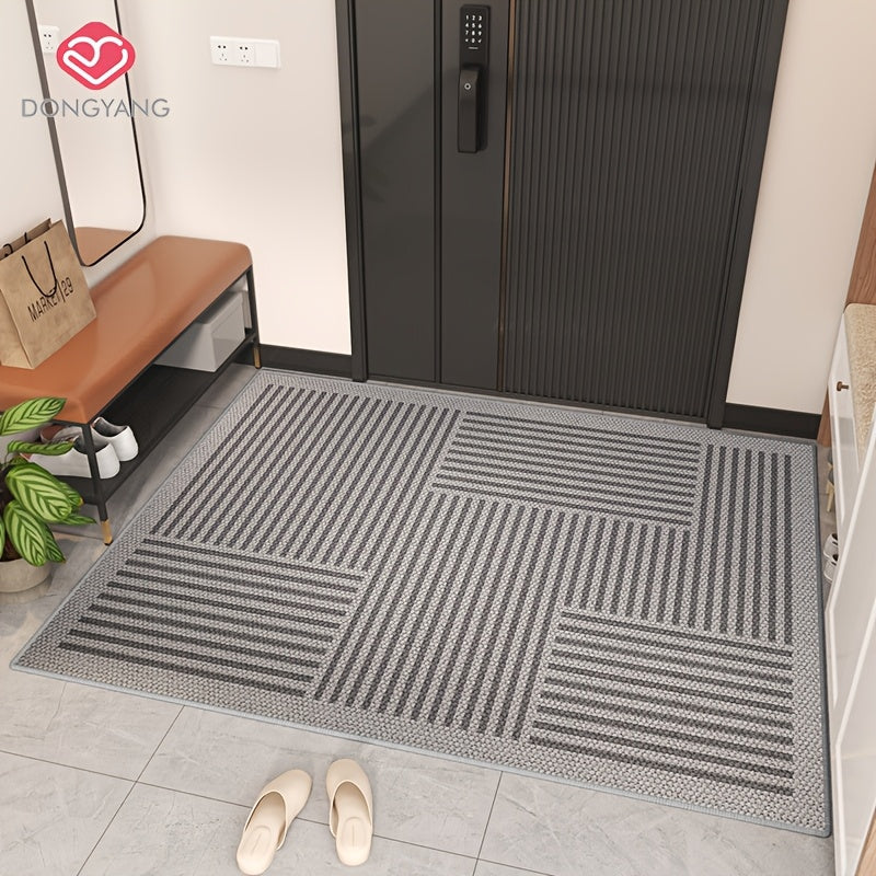 1 piece of high-end simple solid color line floor mat for Christmas decoration, water absorbing and anti slip door mat, Soft and comfortable welcome mat, suitable for doorways, entrances, kitchens, laundry rooms, easy to clean and maintain