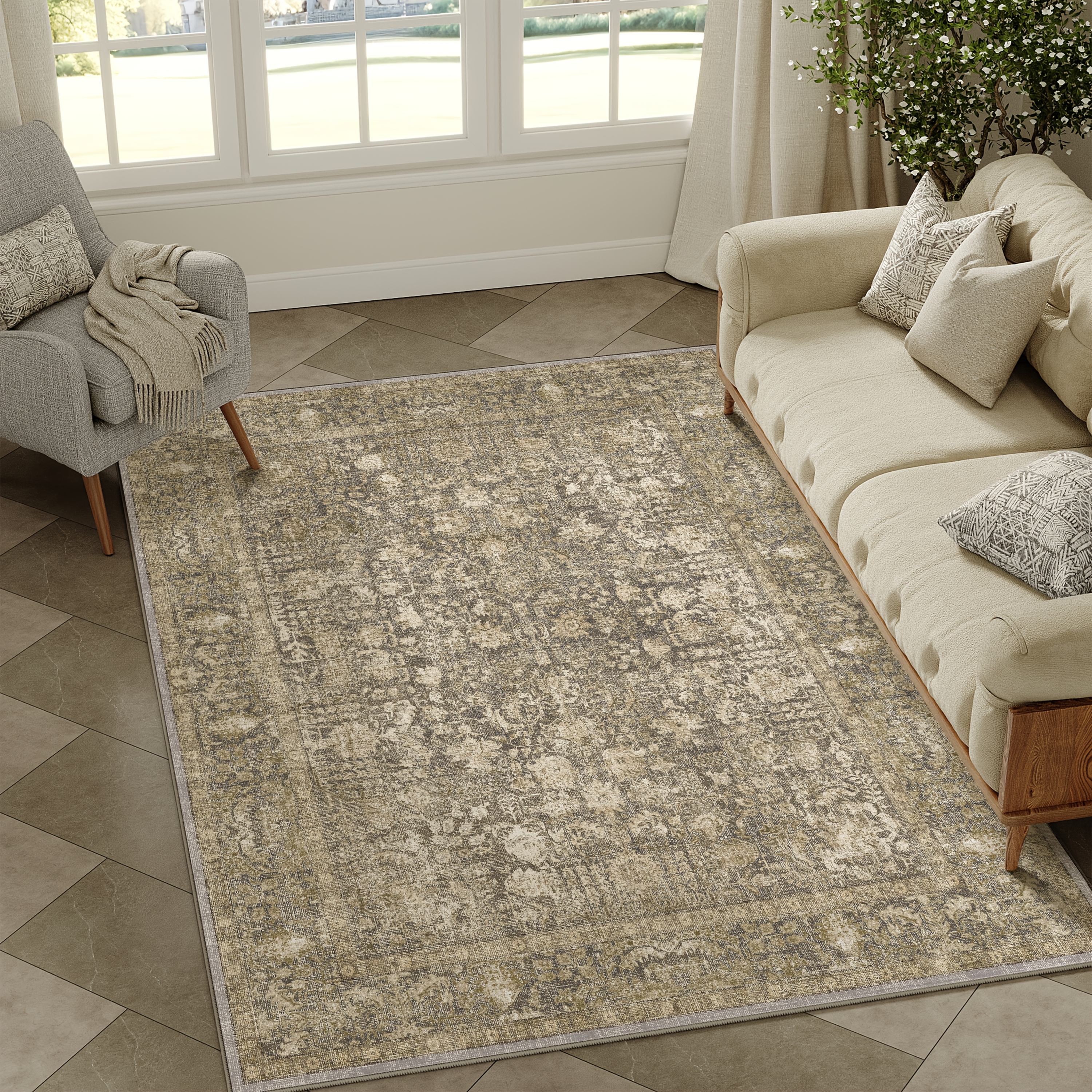 LANPULUX Thickened Anti-Slip Faux Wool Mat - Paisley Pattern, Machine Washable, Rubber Backing, Multi-Size Options for Living Room, Bedroom, Hallway - Elegant Home Decor, Bedroom Mat | Paisley Pattern Mat | Durable Mat, Rugs for Living Room