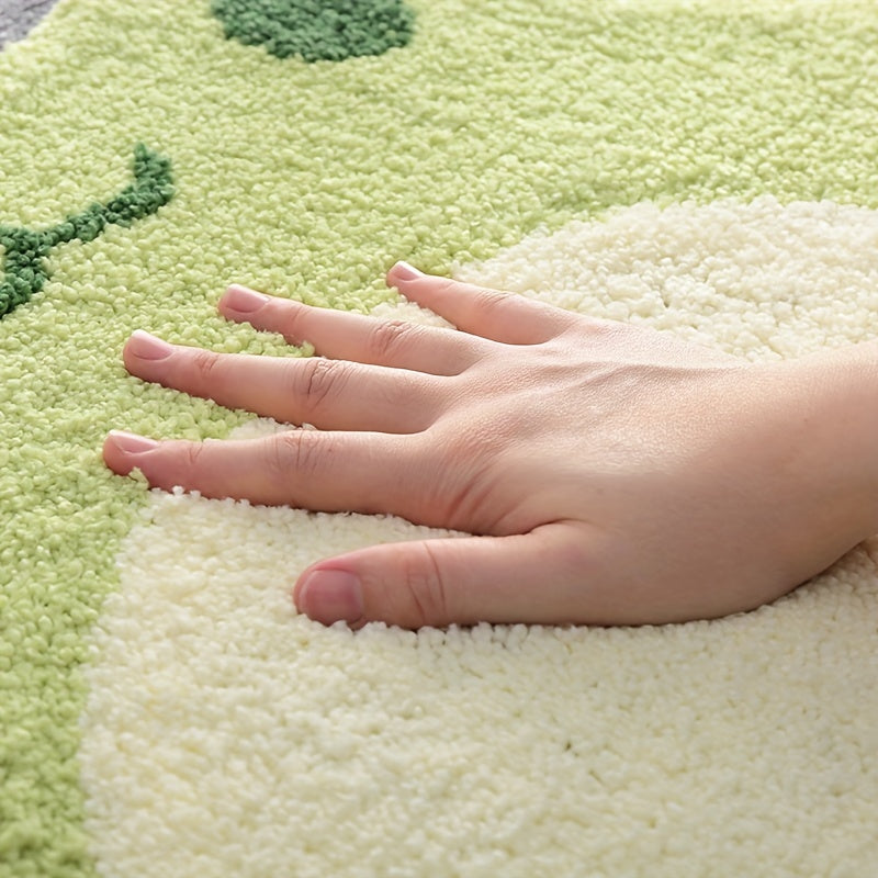 1pc DAJIANG Non-Slip Bath Rug Mat with Cute Frog - Soft Absorbent Thick Bath Mat Suitable for Bathroom Floor, Shower, Bathtub - Machine Washable Christmas Gift ()