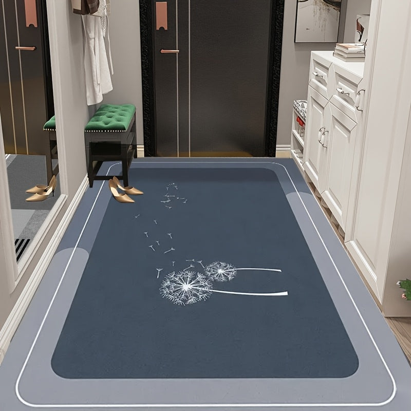 Kitchen floor mat fully covered with anti slip home diatomaceous earth carpet can be wiped absorbent oil absorbing dirt resistant soft cushion, bathroom mat