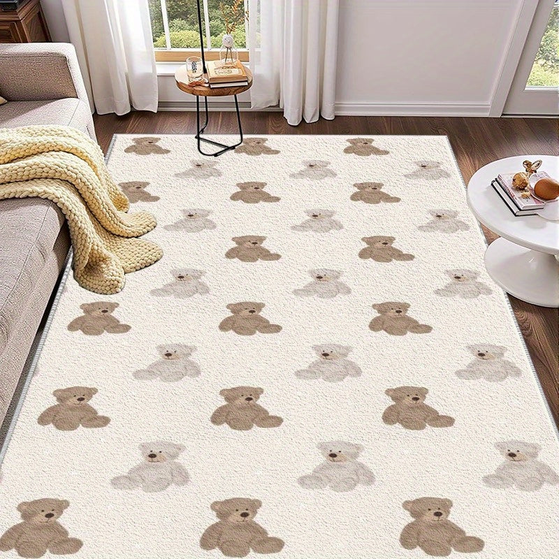 1pc Teddy Bear Mat\u002F Lightweight Washable\u002F Summer Autumn Floor Mat\u002F Bedroom, Living Room, Dining Room, Office, Balcony, Room Accessories