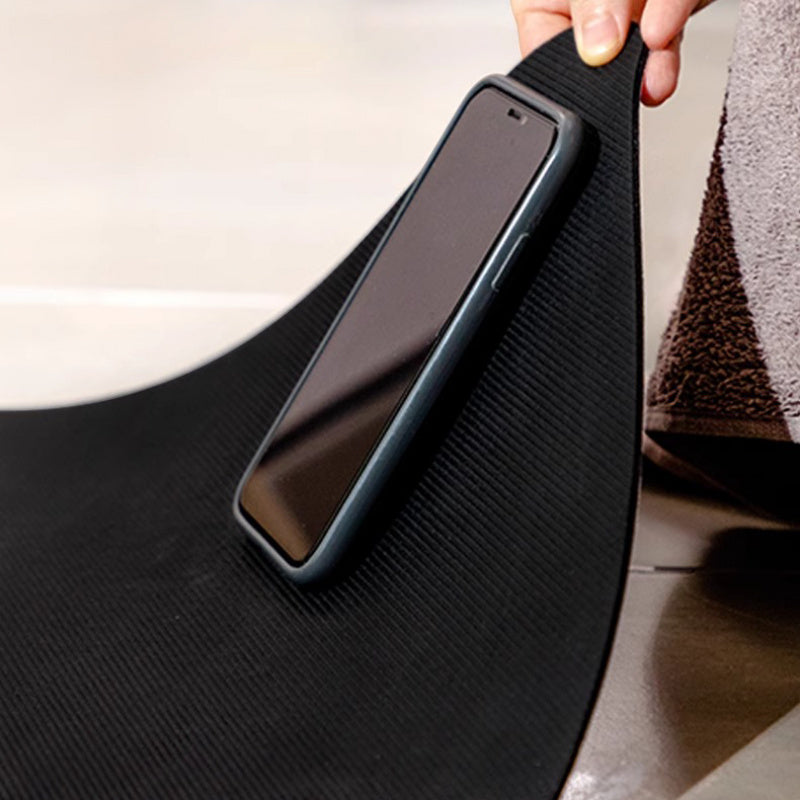 1pc L-Shaped Non-Slip Mat for Bathroom And Kitchen, Highly Absorbent Kitchen Mat, Rounded Corner Design, Available in Green\u002FBlue\u002FBlack-Gray, Washable And Easy to Clean Shower Mat, Suitable for Bathtubs, Sinks, And Stove Areas