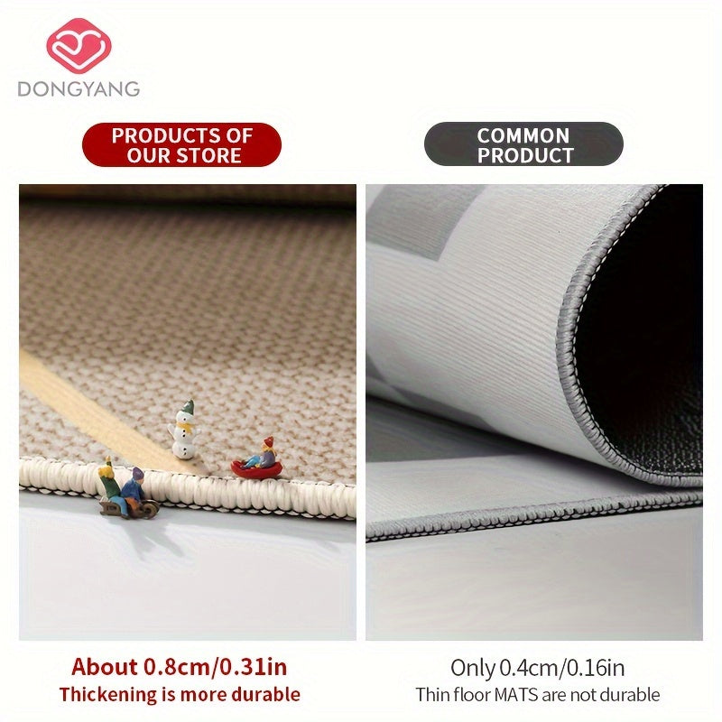 1 piece of high-end simple solid color line floor mat for Christmas decoration, water absorbing and anti slip door mat, Soft and comfortable welcome mat, suitable for doorways, entrances, kitchens, laundry rooms, easy to clean and maintain