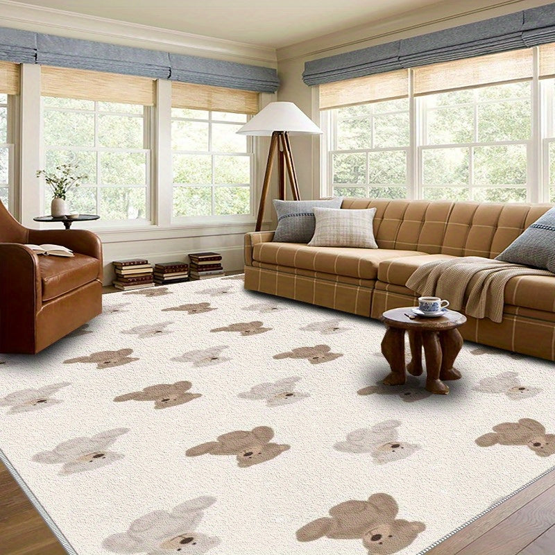 1pc Teddy Bear Mat\u002F Lightweight Washable\u002F Summer Autumn Floor Mat\u002F Bedroom, Living Room, Dining Room, Office, Balcony, Room Accessories