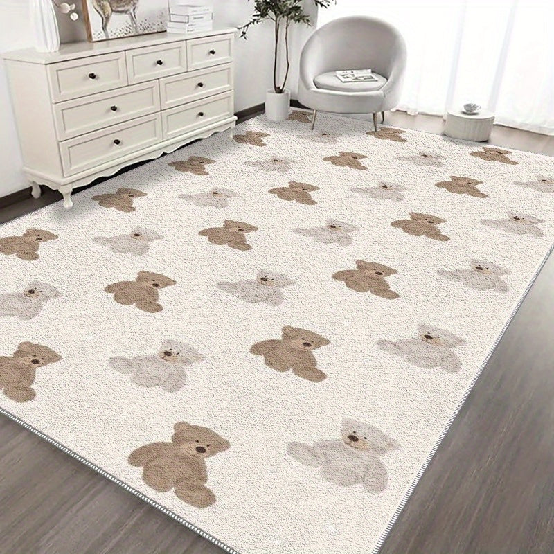 1pc Teddy Bear Mat\u002F Lightweight Washable\u002F Summer Autumn Floor Mat\u002F Bedroom, Living Room, Dining Room, Office, Balcony, Room Accessories