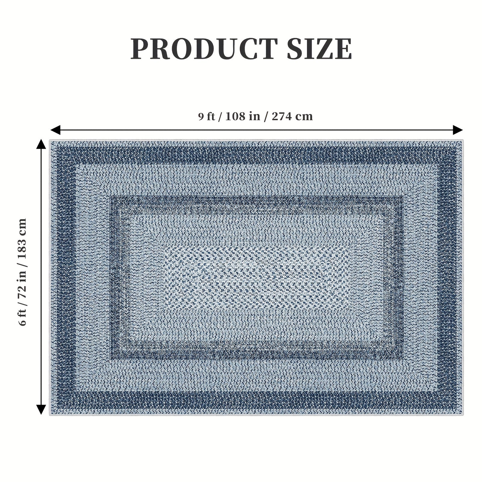 1pc Modern Washable Blue Geometric Large Area Mat, Affordable Rugs, Polyester Non-Slip Non-Shedding Mat, Soft Foldable Floor Mat with Multiple Size Options, Perfect for Living Room, Bedroom, Dining Room, Office & Indoor Home Decor