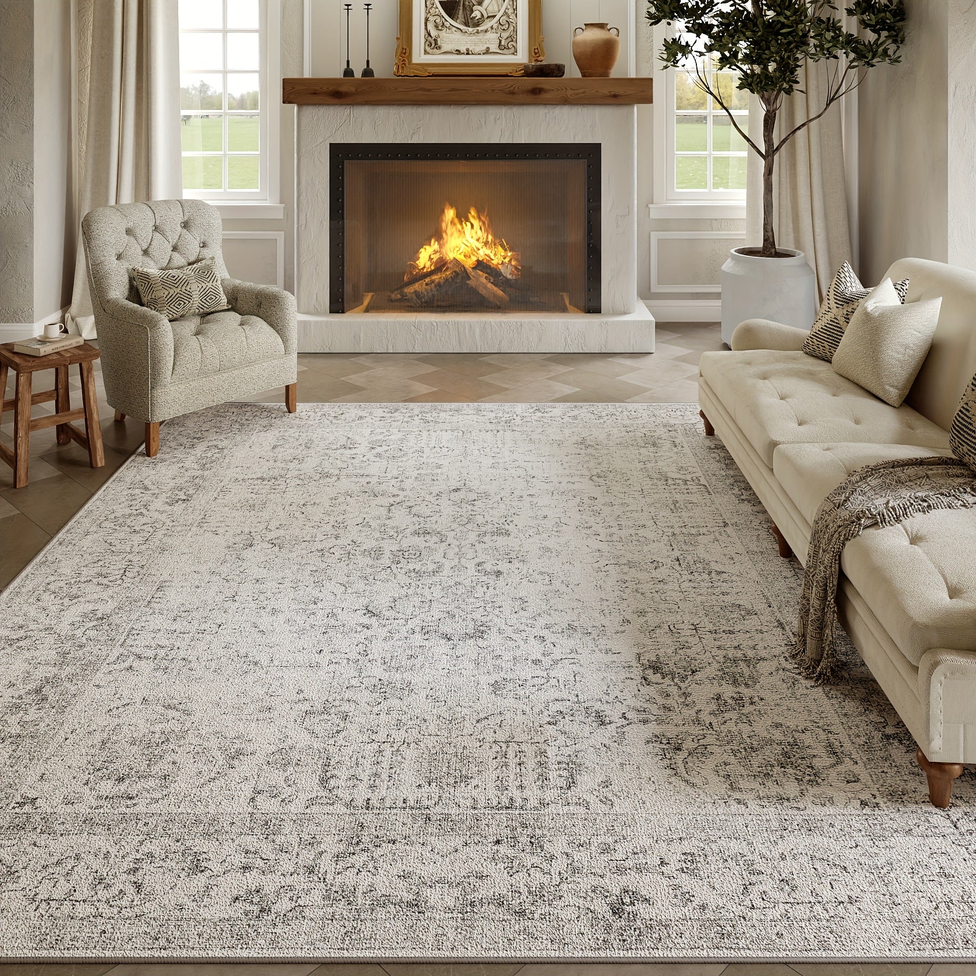 LANPULUX Thickened Anti-Slip Faux Wool Mat - Paisley Pattern, Machine Washable, Rubber Backing, Multi-Size Options for Living Room, Bedroom, Hallway - Elegant Home Decor, Bedroom Mat | Paisley Pattern Mat | Durable Mat, Rugs for Living Room