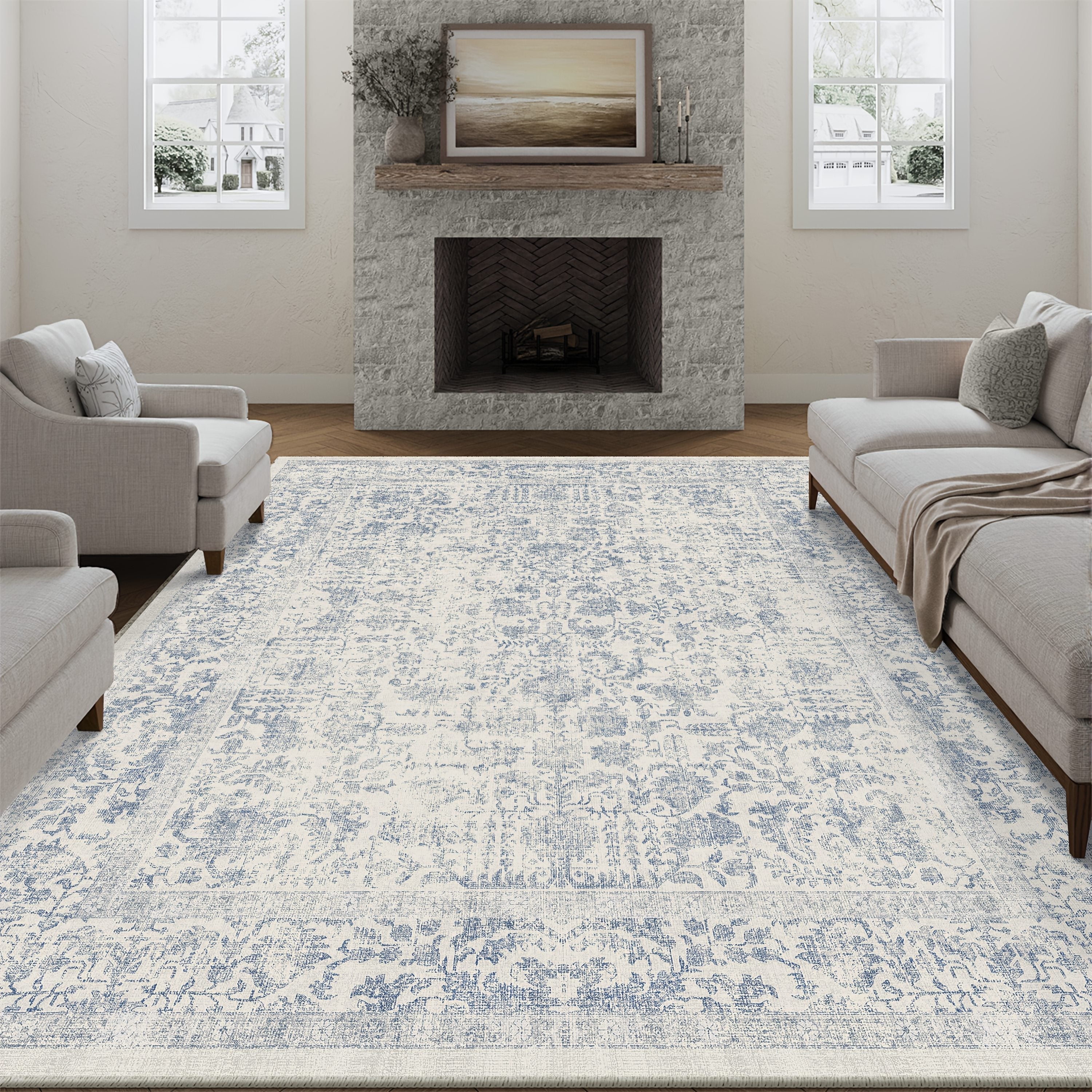 LANPULUX Thickened Anti-Slip Faux Wool Mat - Paisley Pattern, Machine Washable, Rubber Backing, Multi-Size Options for Living Room, Bedroom, Hallway - Elegant Home Decor, Bedroom Mat | Paisley Pattern Mat | Durable Mat, Rugs for Living Room