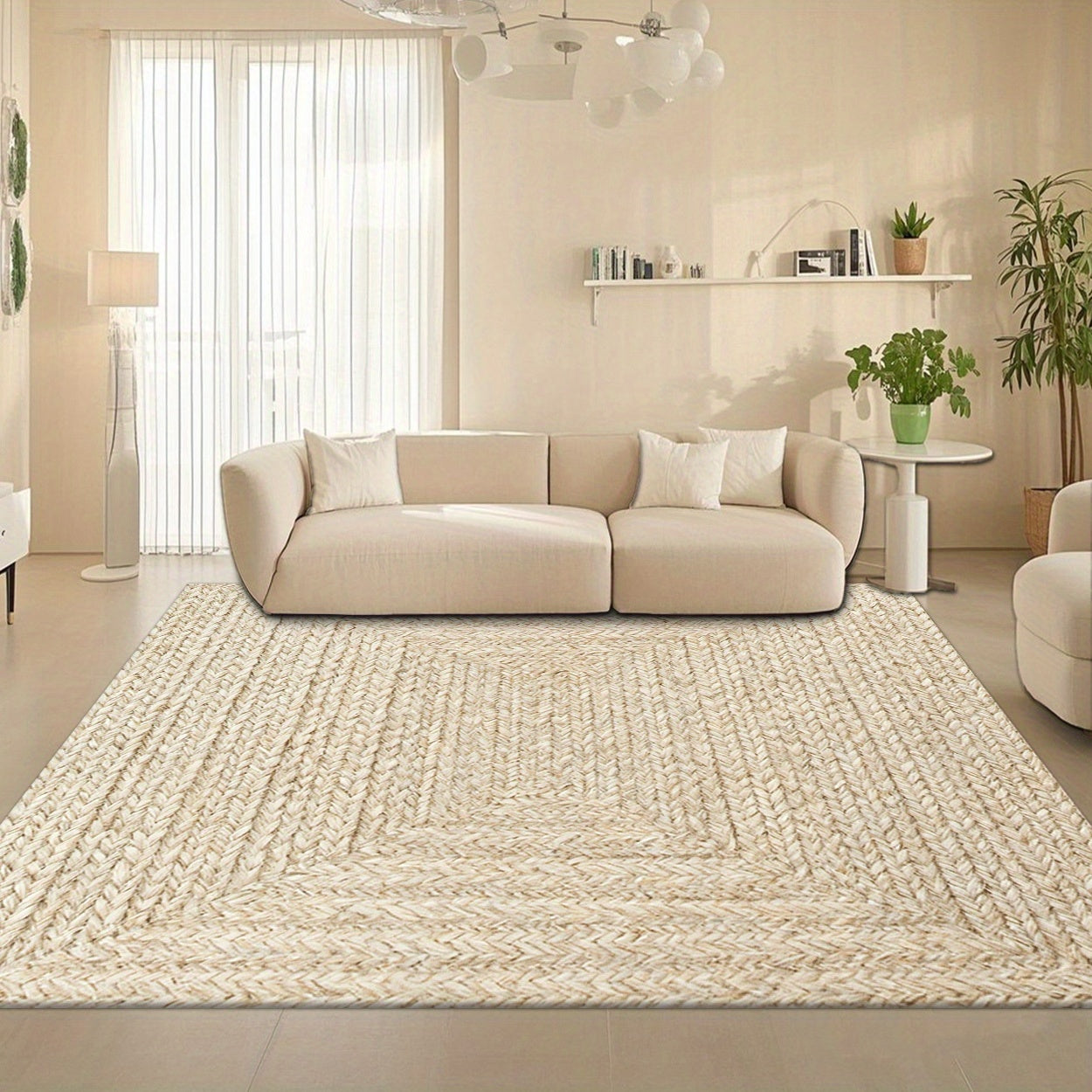 Modern & Geometric Print Area Mat - Soft Polyester Mat with Non-Slip Rubber Backing, Machine Washable Large Rectangular Floor Mat for Living Room, Bedroom, Hallway, Cafe - Brown Decor, Durable Mat for Home & Commercial Spaces