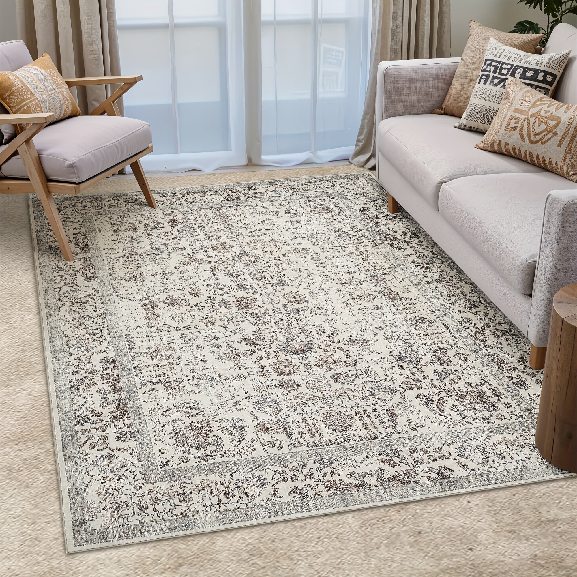 LANPULUX Thickened Anti-Slip Faux Wool Mat - Paisley Pattern, Machine Washable, Rubber Backing, Multi-Size Options for Living Room, Bedroom, Hallway - Elegant Home Decor, Bedroom Mat | Paisley Pattern Mat | Durable Mat, Rugs for Living Room