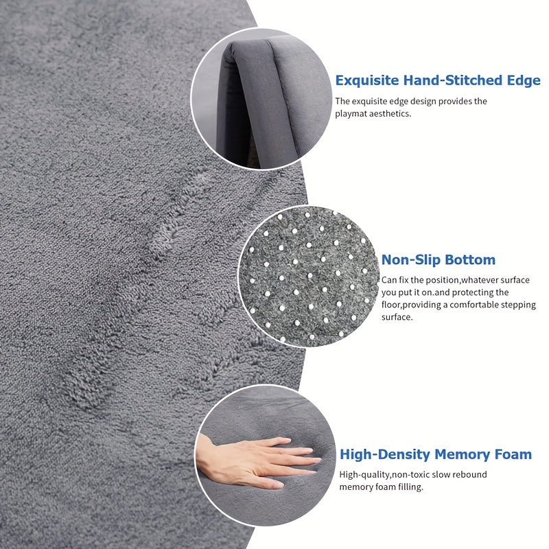 One Piece of Japanese Tatami Rug, Coral Velvet Area Rug, Baby Play Mat for The Floor, 1.18 inch Thick Crawling Rug, Padded Foam Rug Suitable for Playroom, Playpen, Nursery, Living Room, And Yoga